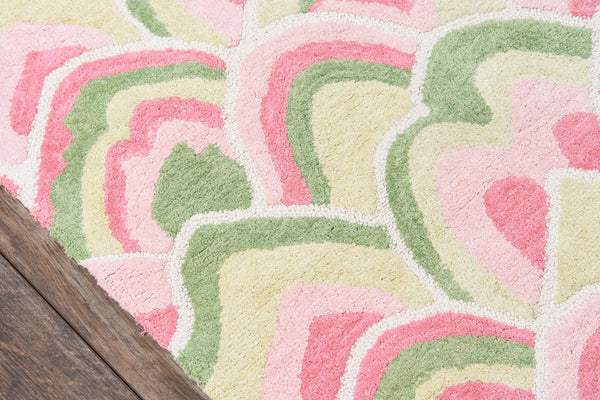 Momeni Madcap Cottage Embrace Adventure EMB-1 Hand Hooked Contemporary Geometric Indoor Area Rug Pink 8' x 10' EMBRAEMB-1PNK80A0