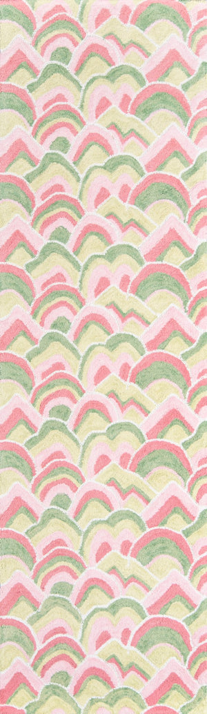 Momeni Madcap Cottage Embrace Adventure EMB-1 Hand Hooked Contemporary Geometric Indoor Area Rug Pink 8' x 10' EMBRAEMB-1PNK80A0