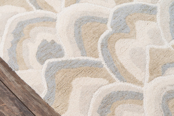 Momeni Madcap Cottage Embrace Adventure EMB-1 Hand Hooked Contemporary Geometric Indoor Area Rug Taupe 8' x 10' EMBRAEMB-1TAU80A0