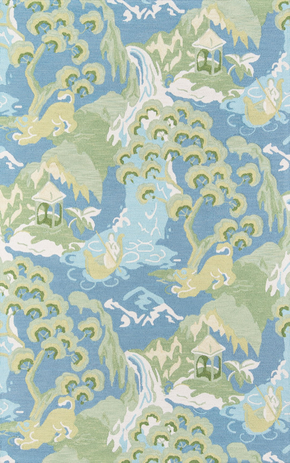 Momeni Madcap Cottage Embrace Adventure EMB-2 Hand Hooked Contemporary Botanical Indoor Area Rug Blue 8' x 10' EMBRAEMB-2BLU80A0