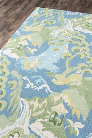 Momeni Madcap Cottage Embrace Adventure EMB-2 Hand Hooked Contemporary Botanical Indoor Area Rug Blue 8' x 10' EMBRAEMB-2BLU80A0