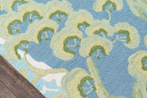 Momeni Madcap Cottage Embrace Adventure EMB-2 Hand Hooked Contemporary Botanical Indoor Area Rug Blue 8' x 10' EMBRAEMB-2BLU80A0