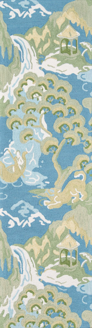 Momeni Madcap Cottage Embrace Adventure EMB-2 Hand Hooked Contemporary Botanical Indoor Area Rug Blue 8' x 10' EMBRAEMB-2BLU80A0