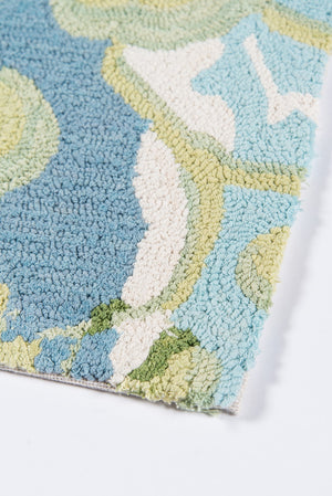 Momeni Madcap Cottage Embrace Adventure EMB-2 Hand Hooked Contemporary Botanical Indoor Area Rug Blue 8' x 10' EMBRAEMB-2BLU80A0