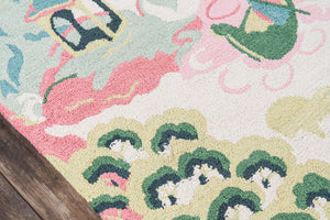 Momeni Madcap Cottage Embrace Adventure EMB-2 Hand Hooked Contemporary Botanical Indoor Area Rug Ivory 8' x 10' EMBRAEMB-2IVY80A0