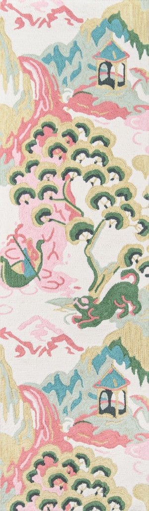 Momeni Madcap Cottage Embrace Adventure EMB-2 Hand Hooked Contemporary Botanical Indoor Area Rug Ivory 8' x 10' EMBRAEMB-2IVY80A0