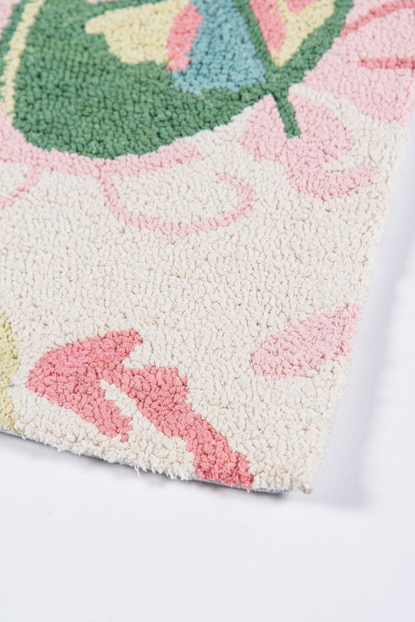 Momeni Madcap Cottage Embrace Adventure EMB-2 Hand Hooked Contemporary Botanical Indoor Area Rug Ivory 8' x 10' EMBRAEMB-2IVY80A0
