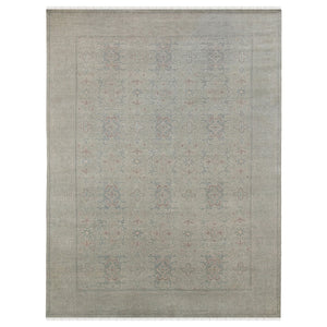 AMER Rugs Empress EMP-1 Hand-Knotted Bordered Classic Area Rug Light Blue 10' x 14'