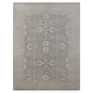 AMER Rugs Empress EMP-2 Hand-Knotted Bordered Classic Area Rug Gray 10' x 14'