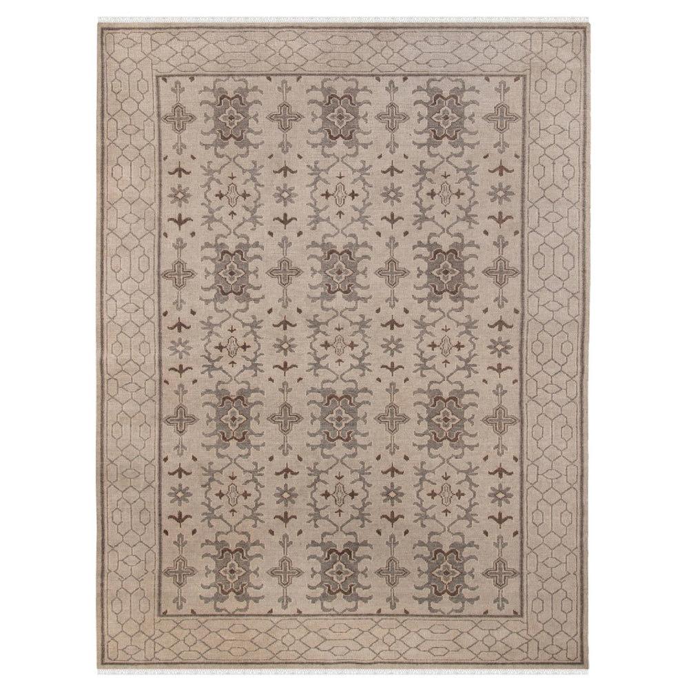 AMER Rugs Empress EMP-7 Hand-Knotted Bordered Classic Area Rug Taupe 10' x 14'