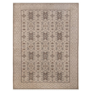 AMER Rugs Empress EMP-7 Hand-Knotted Bordered Classic Area Rug Taupe 10' x 14'