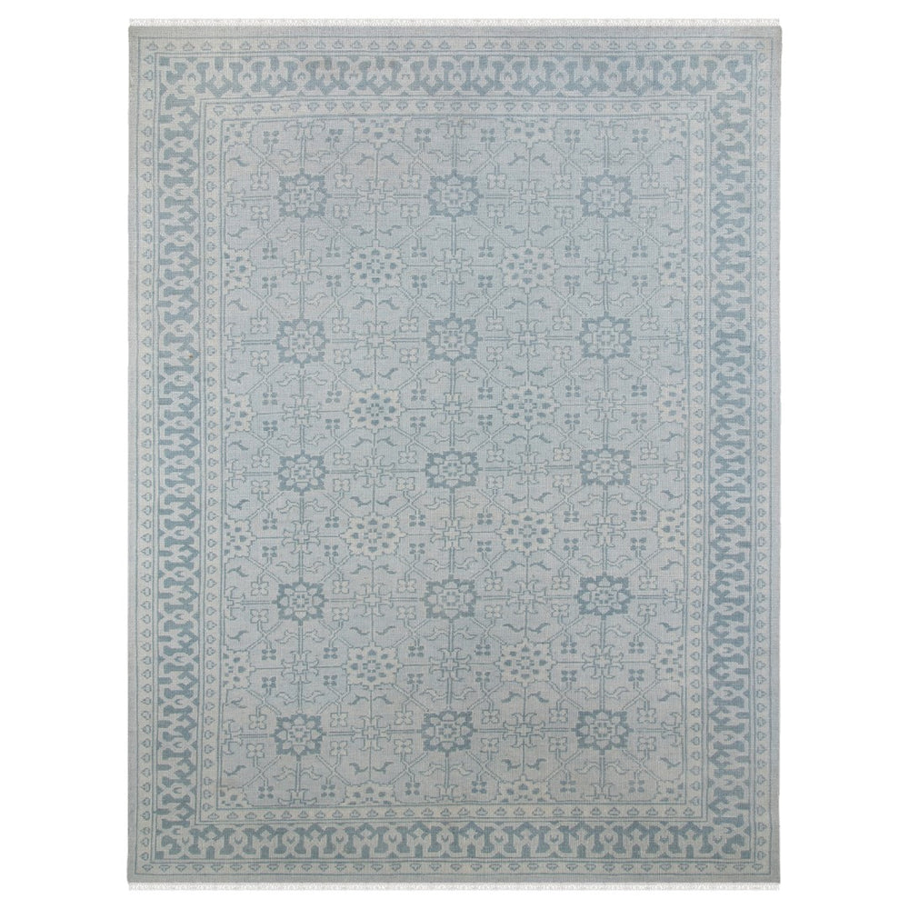 AMER Rugs Empress EMP-9 Hand-Knotted Bordered Classic Area Rug Sky Blue 10' x 14'