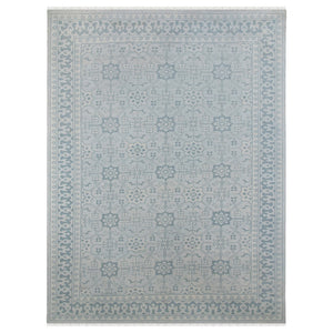 AMER Rugs Empress EMP-9 Hand-Knotted Bordered Classic Area Rug Sky Blue 10' x 14'