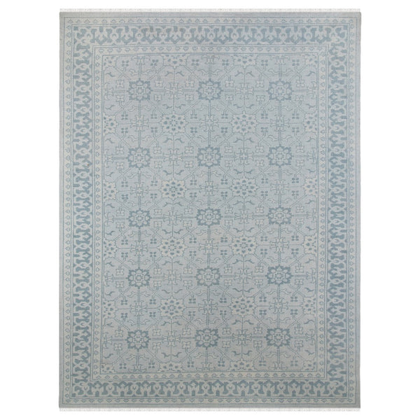 AMER Rugs Empress EMP-9 Hand-Knotted Bordered Classic Area Rug Sky Blue 10' x 14'