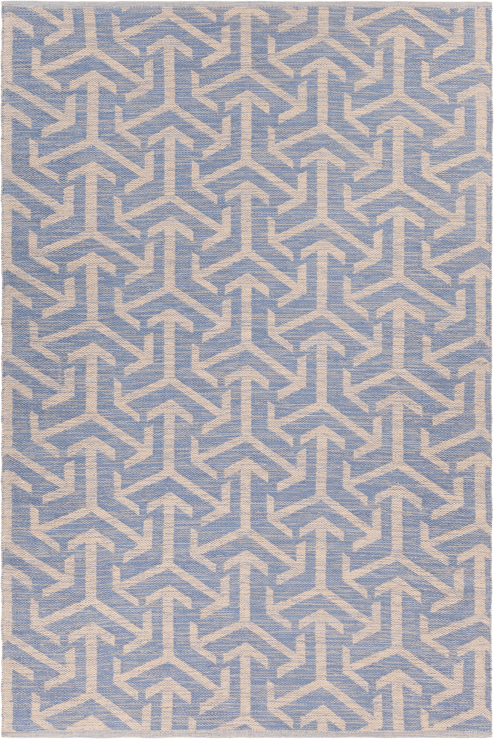Chandra Rugs Enaya 100% Recycled Polyester Hand-Woven Contemporary Rug Blue/Beige 7'9 x 10'6