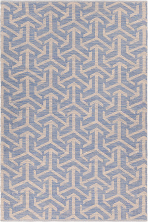 Chandra Rugs Enaya 100% Recycled Polyester Hand-Woven Contemporary Rug Blue/Beige 7'9 x 10'6