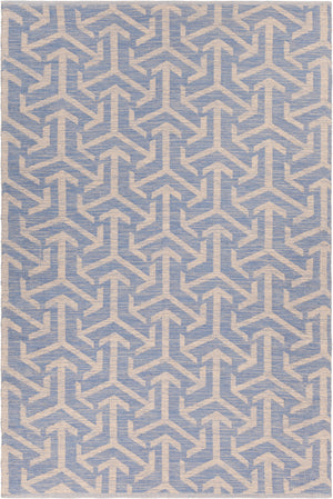 Chandra Rugs Enaya 100% Recycled Polyester Hand-Woven Contemporary Rug Blue/Beige 7'9 x 10'6