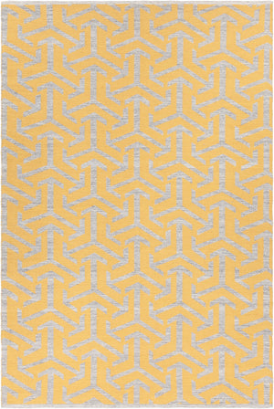 Chandra Rugs Enaya 100% Recycled Polyester Hand-Woven Contemporary Rug Grey/Gold 7'9 x 10'6