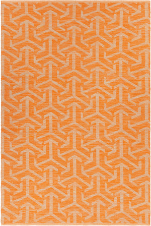 Chandra Rugs Enaya 100% Recycled Polyester Hand-Woven Contemporary Rug Orange/Tan 7'9 x 10'6