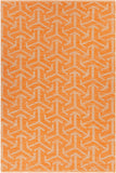 Chandra Rugs Enaya 100% Recycled Polyester Hand-Woven Contemporary Rug Orange/Tan 7'9 x 10'6