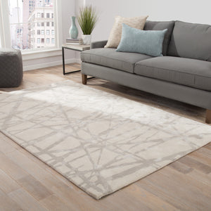 Nikki Chu by Jaipur Living Avondale Handmade Abstract White/ Gray Area Rug (10'X14')