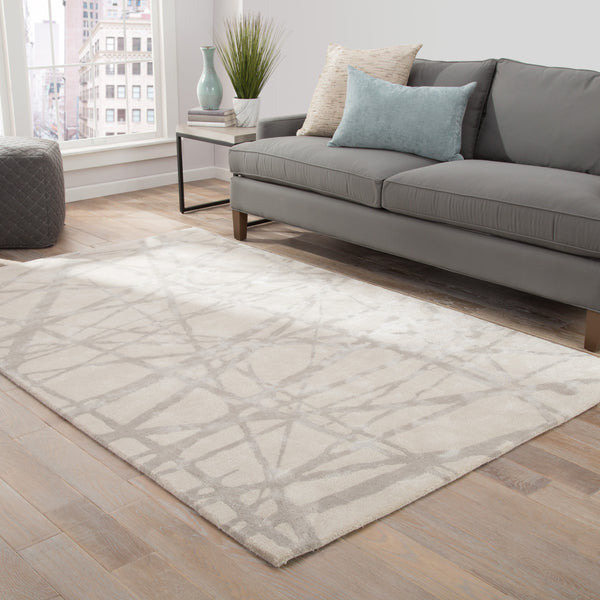 Nikki Chu by Jaipur Living Avondale Handmade Abstract White/ Gray Area Rug (10'X14')