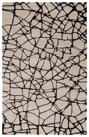 Nikki Chu by Jaipur Living Chandler Handmade Abstract Cream/ Black Area Rug (10'X14')