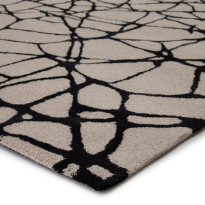 Nikki Chu by Jaipur Living Chandler Handmade Abstract Cream/ Black Area Rug (10'X14')