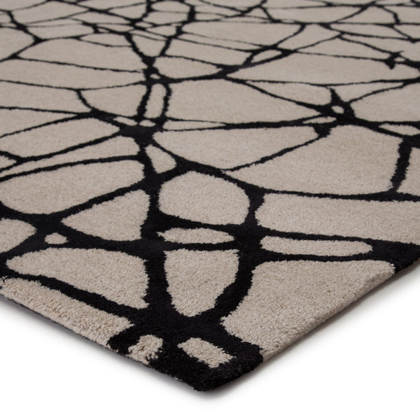 Nikki Chu by Jaipur Living Chandler Handmade Abstract Cream/ Black Area Rug (10'X14')