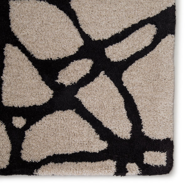 Nikki Chu by Jaipur Living Chandler Handmade Abstract Cream/ Black Area Rug (10'X14')