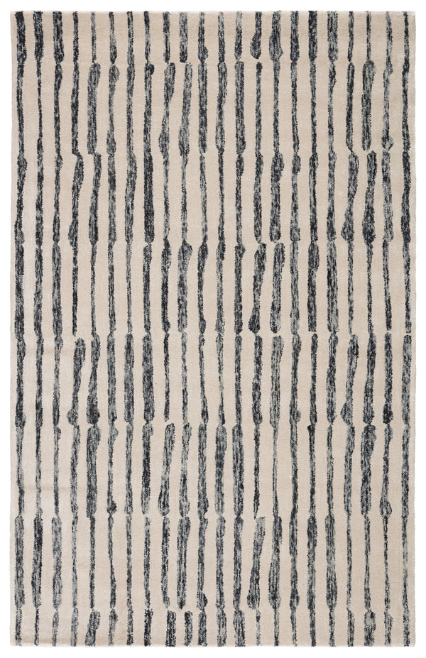 Nikki Chu by Jaipur Living Saville Handmade Abstract Cream / Slate Gray Area Rug (12'X15')