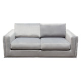 Envy Loveseat in Platinum Grey Velvet with Tufted Outside Detail and Silver Metal Trim by Diamond Sofa