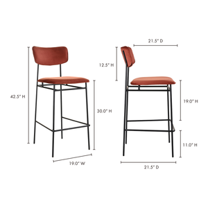 Moe's Home Sailor Bar Stool Amber EQ-1014-06