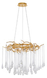 Bethel Gold Chandelier in Aluminum & Glass