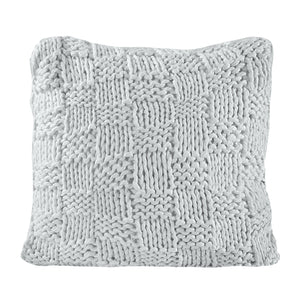 HiEnd Accents Chess Knit Euro Sham ES1735-OS-GY Gray 85% acrylic, 15% wool 27x27x3
