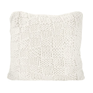HiEnd Accents Chess Knit Euro Sham ES1735-OS-NT Natural 85% acrylic, 15% wool 27x27x3