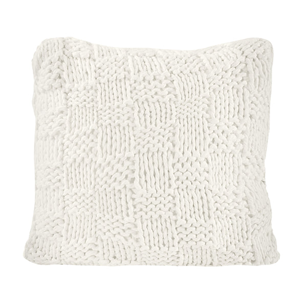 HiEnd Accents Chess Knit Euro Sham ES1735-OS-NT Natural 85% acrylic, 15% wool 27x27x3