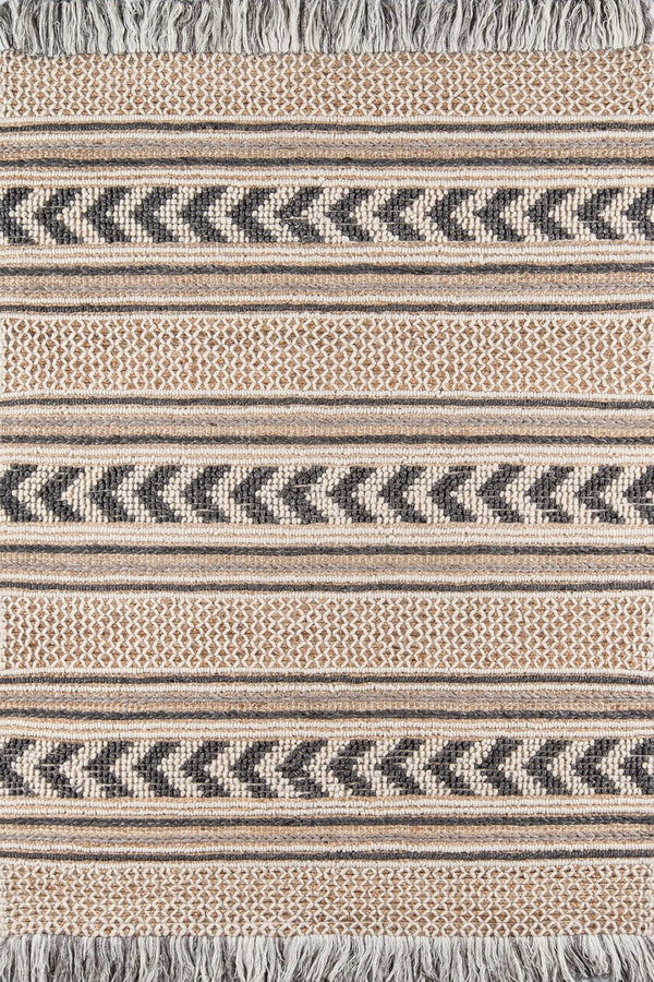 Momeni Esme ESM-1 Hand Woven Transitional Striped Indoor Area Rug Charcoal 8' x 10' ESME0ESM-1CHR80A0
