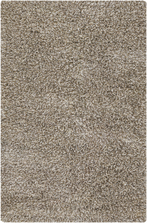 Chandra Rugs Estilo 70% Wool + 30% Polyester Hand-Woven Contemporary Shag Rug Taupe/Ivory 9' x 13'