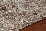 Chandra Rugs Estilo 70% Wool + 30% Polyester Hand-Woven Contemporary Shag Rug Taupe/Ivory 9' x 13'