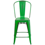 English Elm EE1789 Contemporary Commercial Grade Metal Colorful Restaurant Counter Stool Green EEV-13519