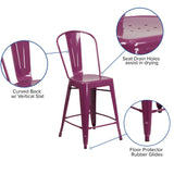 English Elm EE1791 Contemporary Commercial Grade Metal Colorful Restaurant Counter Stool Purple EEV-13541