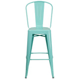 English Elm EE1795 Contemporary Commercial Grade Metal Colorful Restaurant Barstool Mint Green EEV-13570