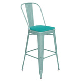 English Elm EE1794 Contemporary Commercial Grade Metal Colorful Restaurant Barstool Mint Green/Mint Green EEV-13563