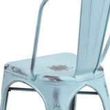 English Elm EE1788 Contemporary Commercial Grade Metal Colorful Restaurant Chair Green-Blue EEV-13507