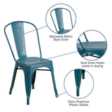English Elm EE1788 Contemporary Commercial Grade Metal Colorful Restaurant Chair Kelly Blue-Teal EEV-13509