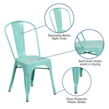 English Elm EE1797 Contemporary Commercial Grade Metal Colorful Restaurant Chair Mint Green EEV-13578