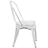 English Elm EE1788 Contemporary Commercial Grade Metal Colorful Restaurant Chair White EEV-13513