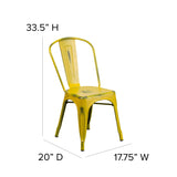 English Elm EE1788 Contemporary Commercial Grade Metal Colorful Restaurant Chair Yellow EEV-13514