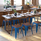 English Elm EE1803 Industrial Commercial Grade Metal Colorful Restaurant Barstool Royal Blue EEV-13599